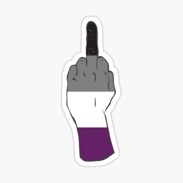 Ace Pride Middle Finger Sticker By Alrkeaton Redbubble