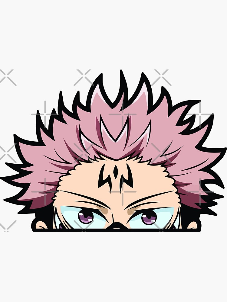 Pegatina Jujutsu Kaisen Sukuna Peeker De Diyanggostyle Redbubble