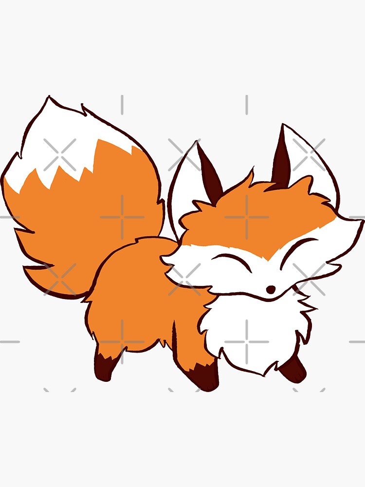 Fluffy Fox Sticker For Sale By Saradaboru Redbubble