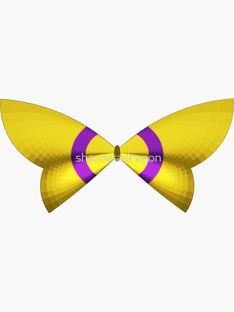 Intersex Pride Butterfly Sticker For Sale By Shaneisadragon Redbubble