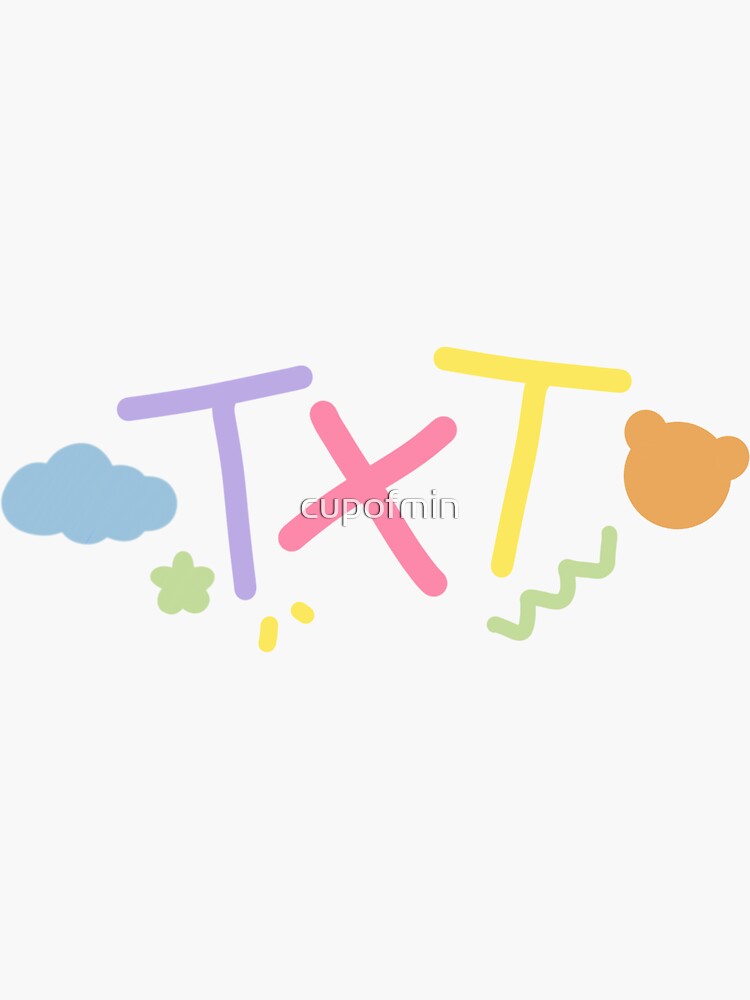 TXT With Cute Doodles Sticker Mask Sticker For Sale By