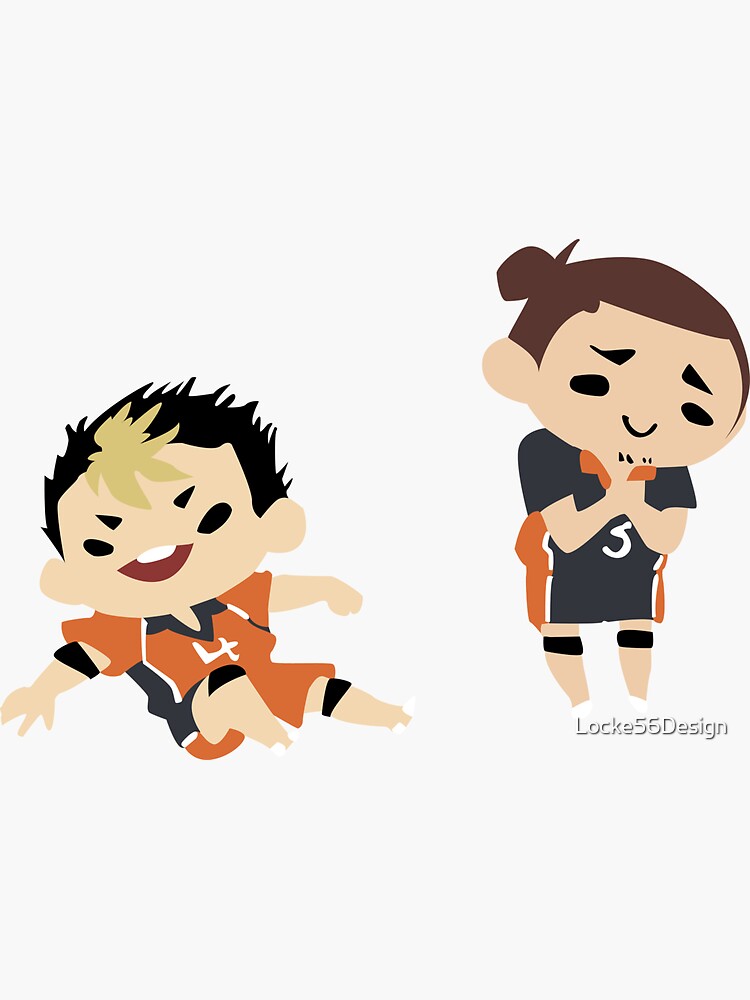 Nishinoya X Asahi Chibi Version Sticker For Sale By Locke56Design