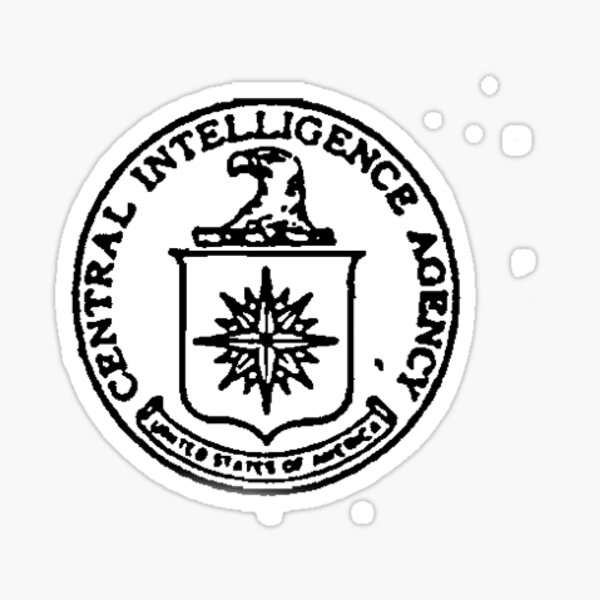 Cia Stamp Seal Black And White Sticker For Sale By Ben Robertson