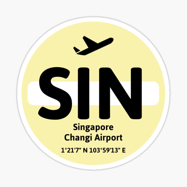 Sin Singapore Changi Airport Code Sticker Sticker For Sale By