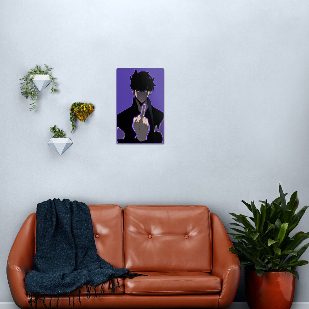 Solo Leveling Sung Jin Woo Middle Finger Metal Print By VAnime