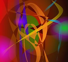 Luminous Brown Digital Abstract Art by masabo