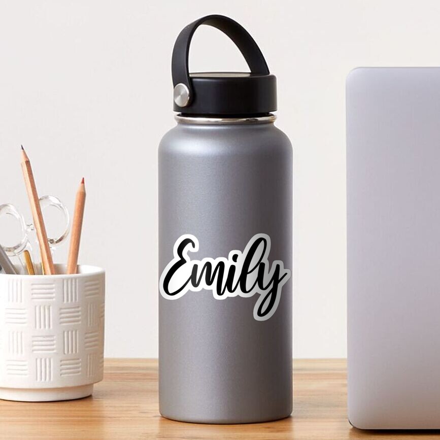 Emily Name Handwriting Calligraphy Sticker By Sollunadesigns Redbubble