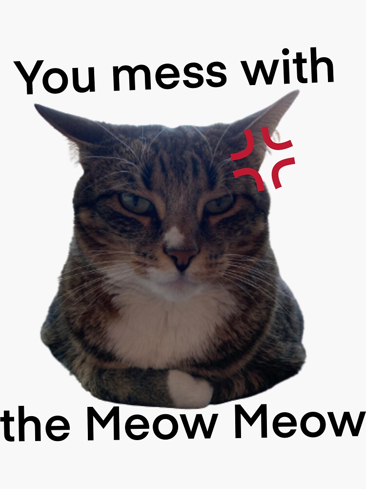 You Mess With The Meow Meow Sticker For Sale By Chicken Wrap Redbubble