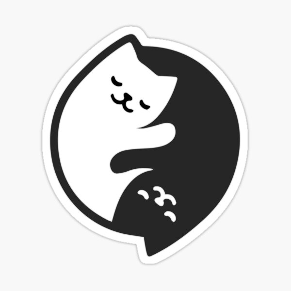 Yin Yang Cats Sticker By Pavnud Redbubble