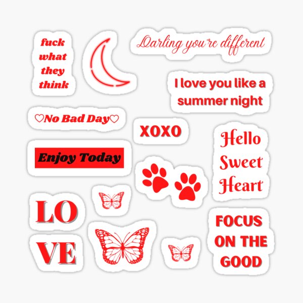 Red Aesthetic Sticker For Sale By Hoetoons Redbubble