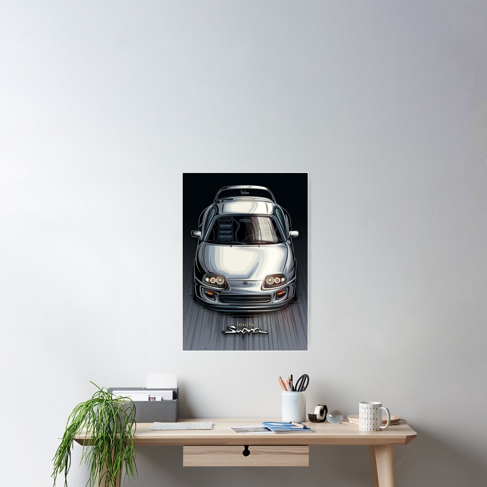 Toyota Supra MK4 2JZ White Poster For Sale By Marioramosart Redbubble