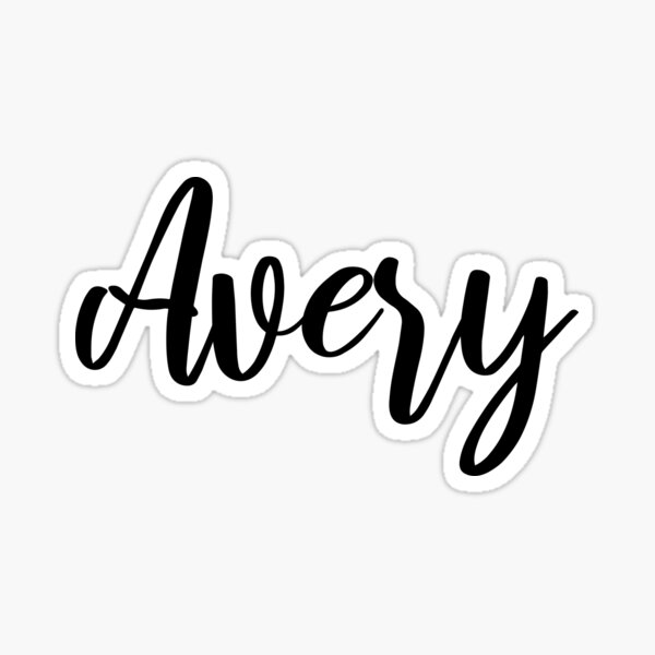 Avery Name Handwriting Calligraphy Sticker For Sale By Sollunadesigns