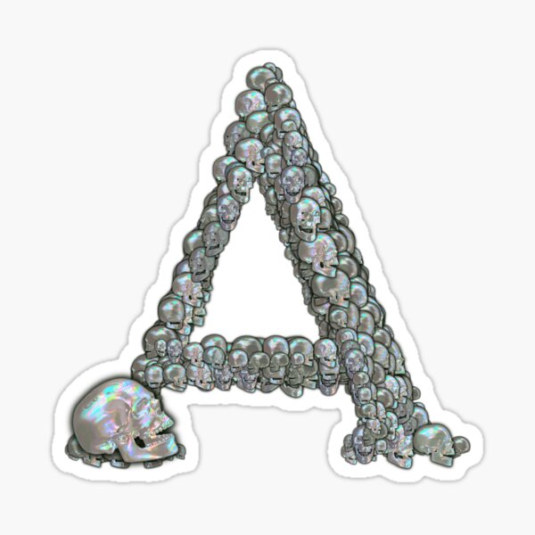 Skull Alphabet A Sticker For Sale By Dinaaaaaah Redbubble