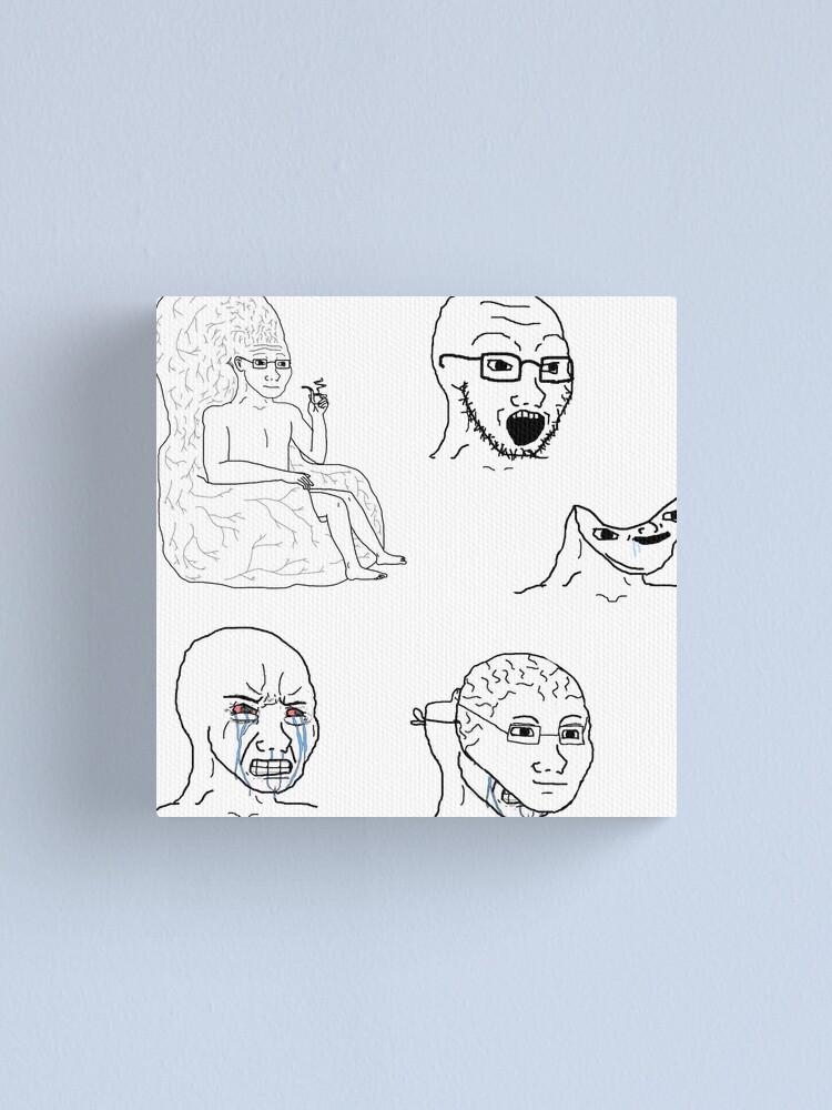 Wojak Meme Sticker Pack Canvas Print For Sale By Putonmemes Redbubble