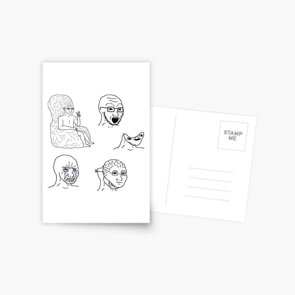 Wojak Meme Sticker Pack Postcard For Sale By Putonmemes Redbubble