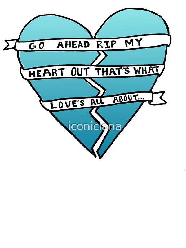 " rip my heart out blue" Stickers by iconiclana Redbubble