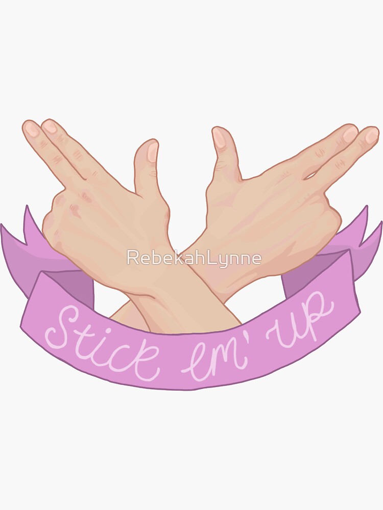 Finger Guns Sticker For Sale By Rebekahlynne Redbubble