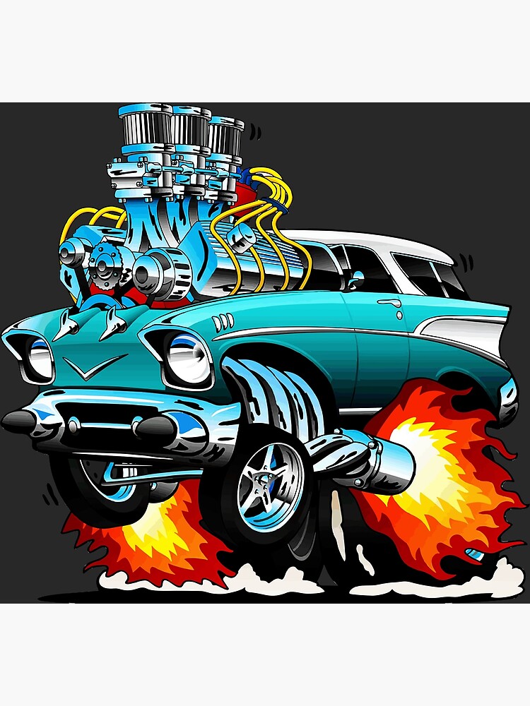 Classic Fifties Hot Rod Muscle Car Poster For Sale By Lacielewis Redbubble