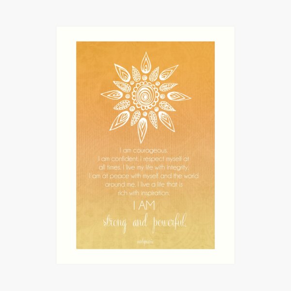 Solar Plexus Chakra Affirmation Art Print For Sale By CarlyMarie