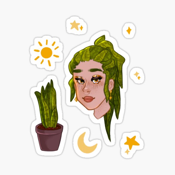 Ria Snake Plant Sticker For Sale By Kirioart Redbubble