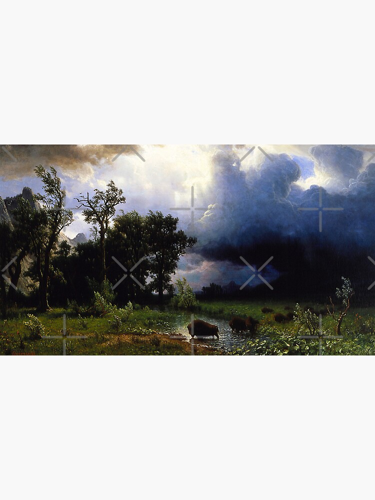 Buffalo Trail The Impending Storm Albert Bierstadt Sticker For Sale