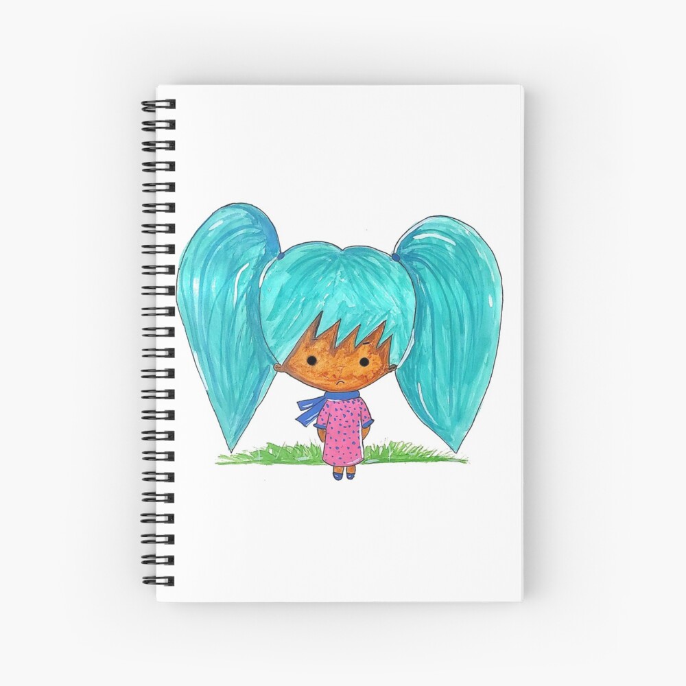 Cuaderno de espiral Un pequeño personaje de dibujos animados de niña