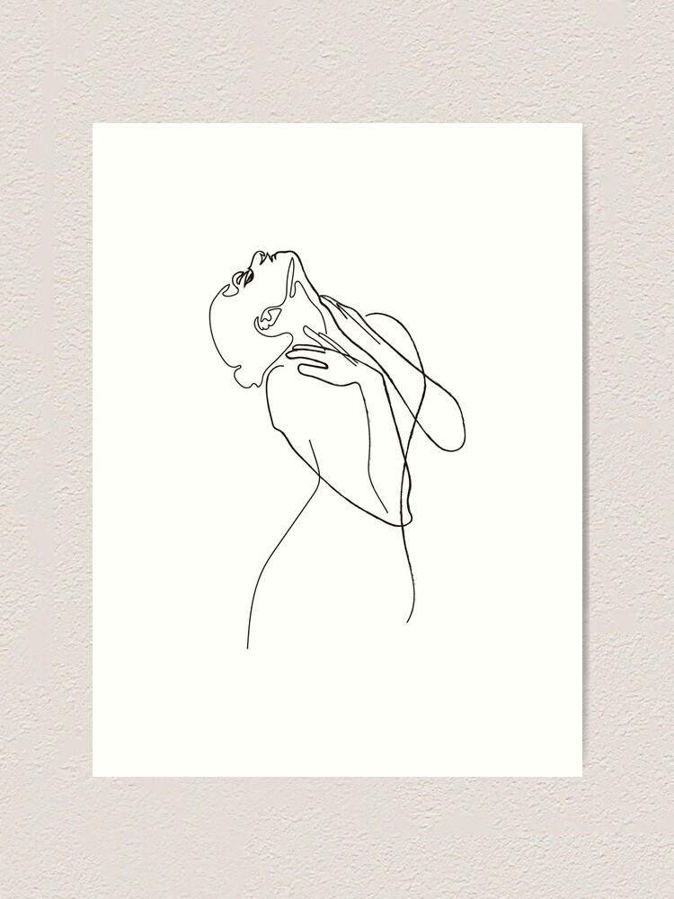 Minimalist Line Art Female Human Body Silhouette Draw Printable Art Print By Line Line Redbubble