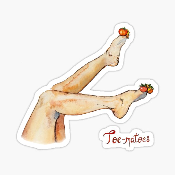 Tomato Toes Vegetable Legs Pun Painting Sticker For Sale By