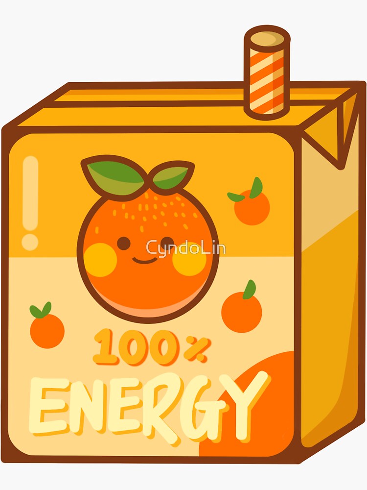 Orange Juice Box Sticker For Sale By Cyndolin Redbubble