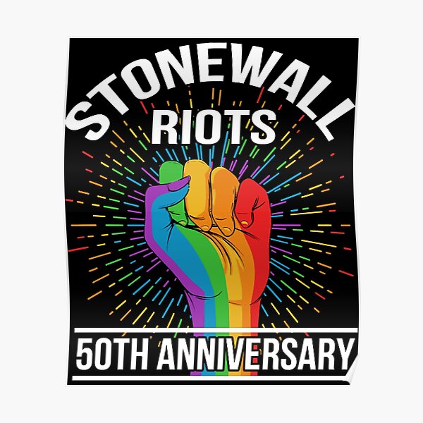 LGBTQ Gay Pride Stonewall Riots Anniversary Rainbow Poster For Sale