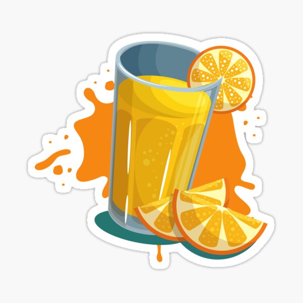 Orange Juice Sticker For Sale By Karolj Redbubble