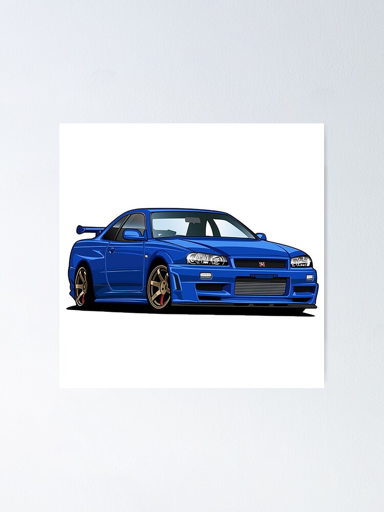 Nissan Skyline R34 GT R Poster For Sale By STProd Redbubble