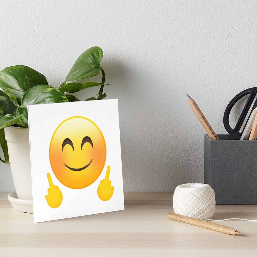 Fuck You Emoji Art Board Print For Sale By Maizeflour Redbubble