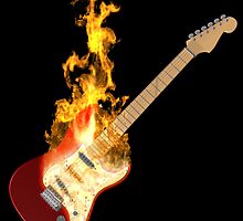 Guitar on Fire by Paul Fleet