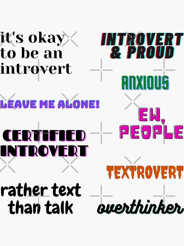 Introvert Pack Sticker For Sale By Art By Shadab Redbubble