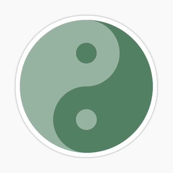 Sage Green Yin And Yang Sticker For Sale By Joceykessler Redbubble