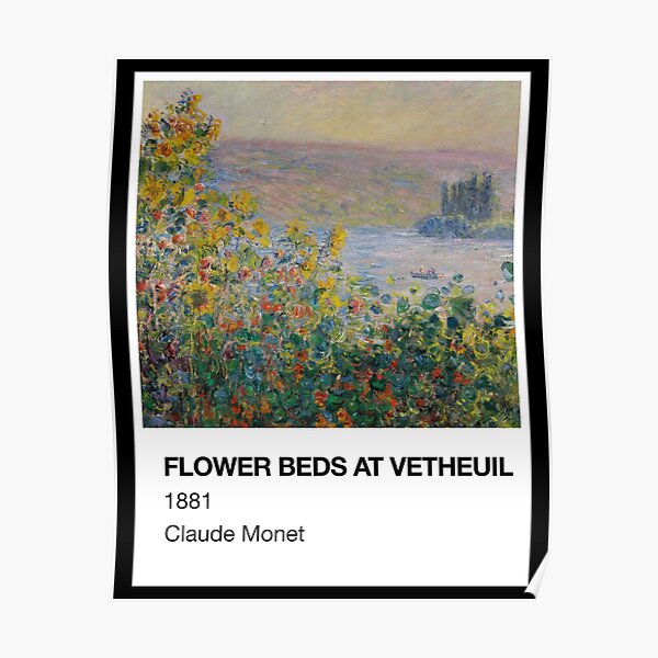 Flower Beds At Vetheuil Claude Monet Pantone Card Poster By Neopop