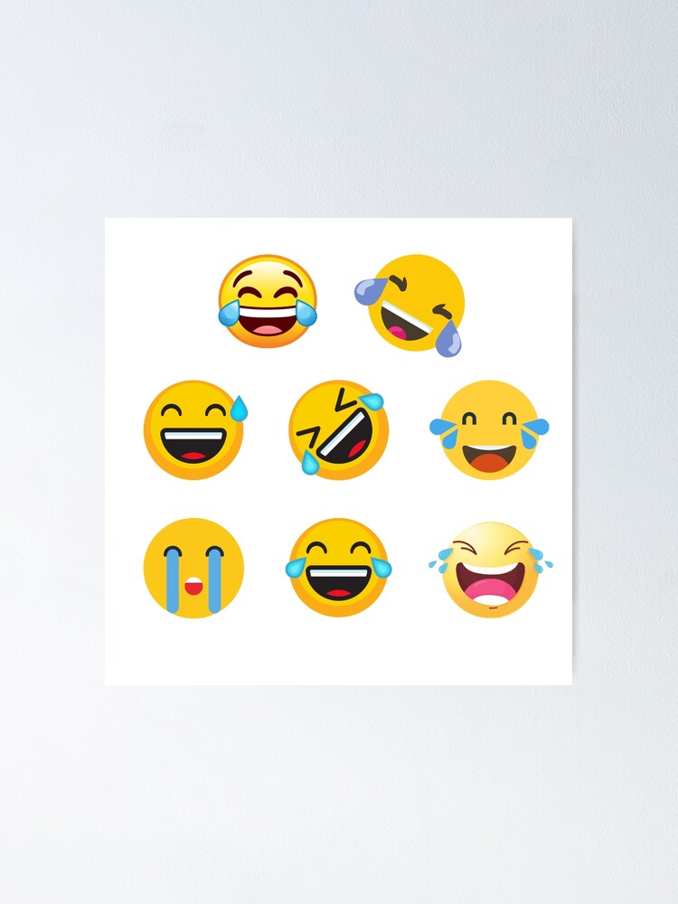 Laugh Crying Emoji Emoji Combo Crying Laughing Emoji Poster By