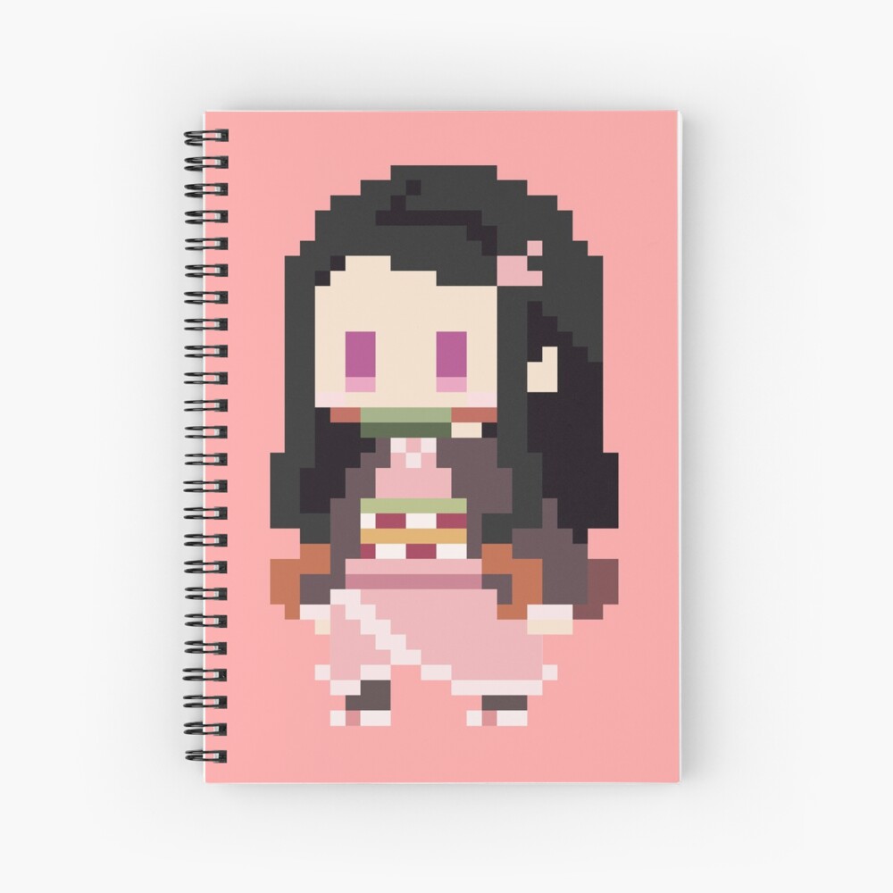 Bit Nezuko Kamado Pixel Art Spiral Notebook By Koi Art Redbubble