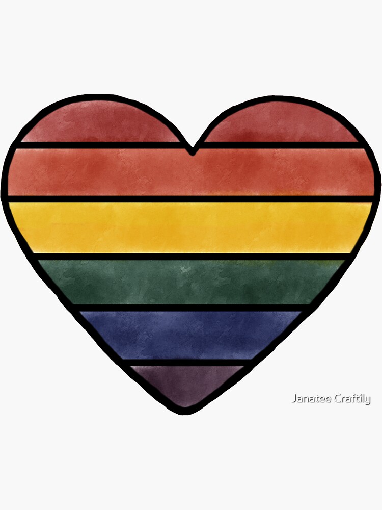 Gay Pride Heart Sticker By Jacibrett Redbubble