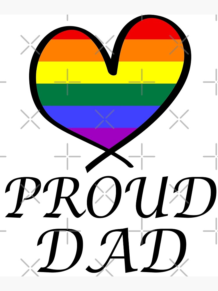 Proud Dad LGBT Gay Pride Month Rainbow Flag Poster By Artbypond