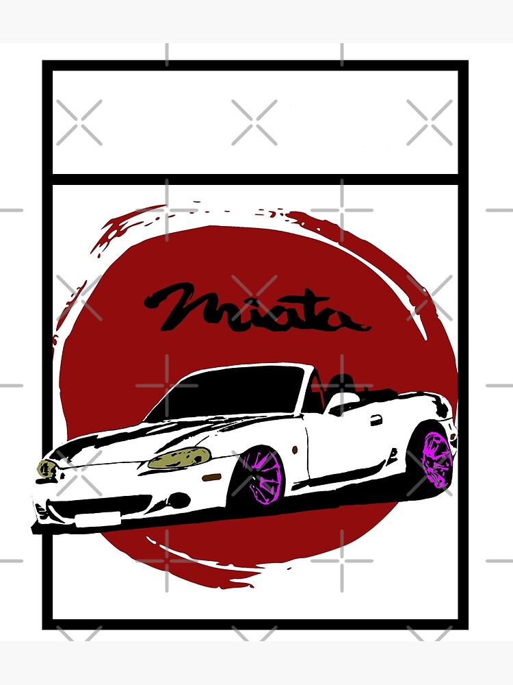 Mazda Miata Nb Mx Mk Stance White Pink Alloys Best Design Poster