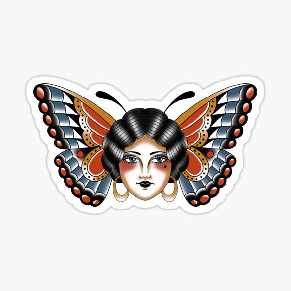 Butterfly Lady Sticker For Sale By Nicoleharvey Redbubble