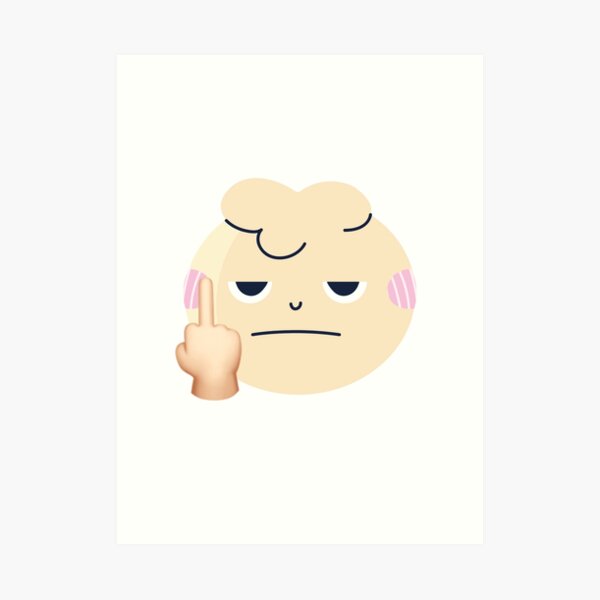 Beige Light Pink Fuck You Emoji Art Print For Sale By Rania N Redbubble