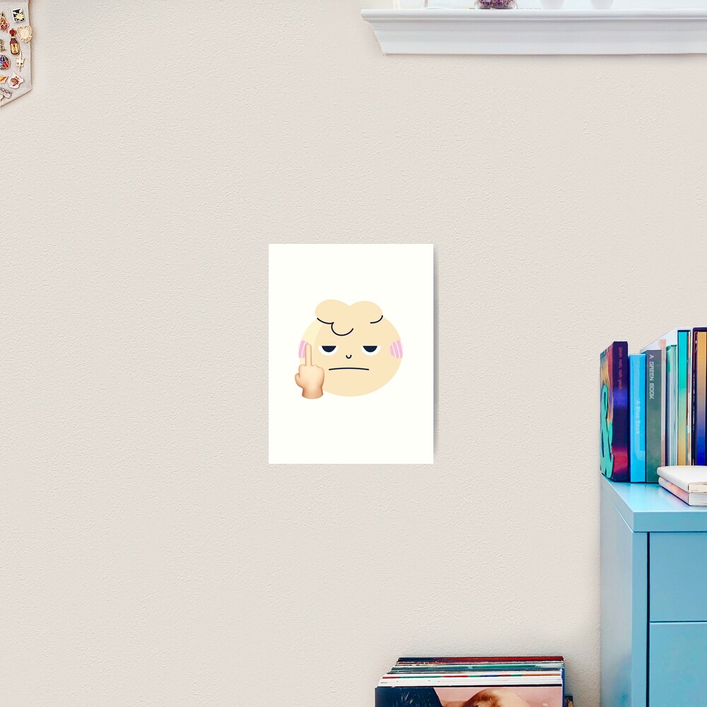 Beige Light Pink Fuck You Emoji Art Print For Sale By Rania N Redbubble