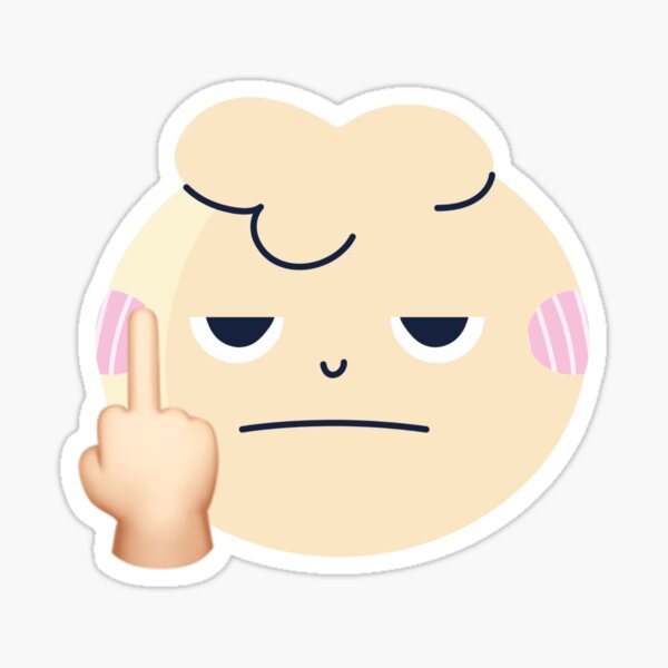 Beige Light Pink Fuck You Emoji Sticker For Sale By Rania N Redbubble