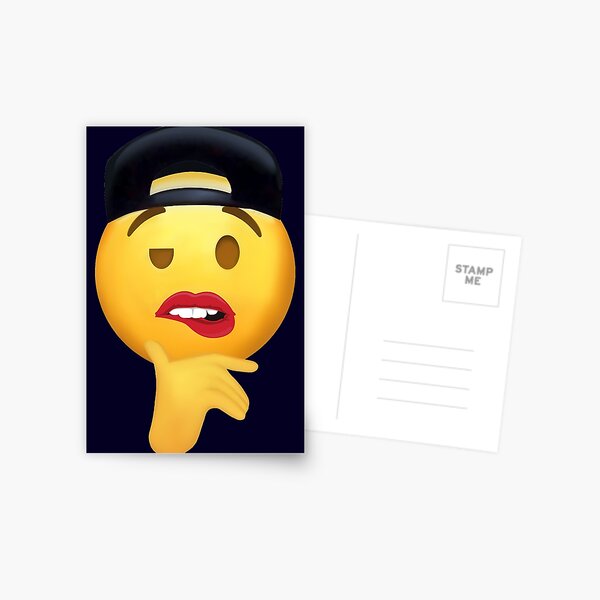 Bite Lip Emoji Fuckboy Meme Postcard By Fomodesigns Redbubble