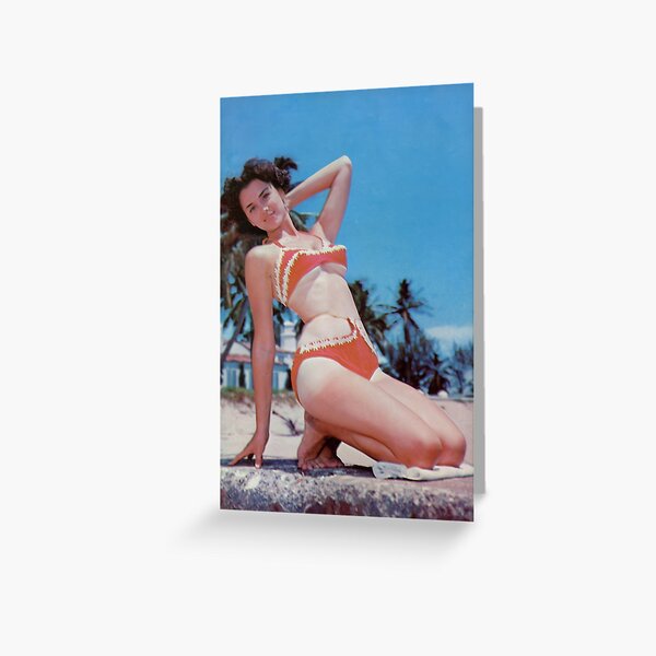 Florida Postcard Posing In A Red Bikini Greeting Card For Sale By