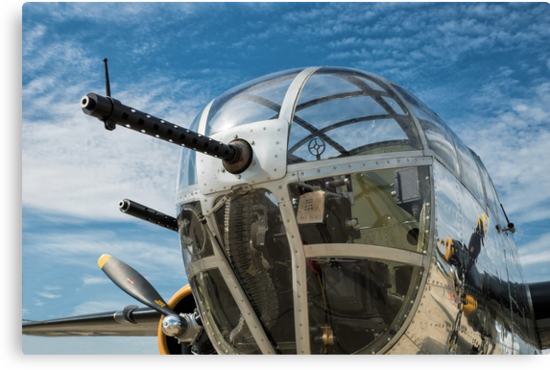 "B-25 Mitchell Bomber (WWII) Yankee Warrior (Nose Gun)" Canvas Prints ...