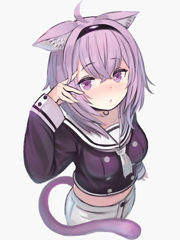 Kawaii Anime Neko Catgirl Pastel Waifu Anime Girl Sticker For Sale The Best Porn Website